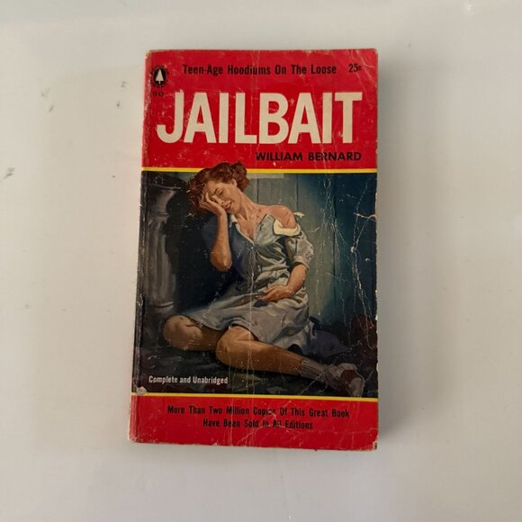Vintage Paperback "Jailbait" By William Bernard Teen-age Hoodlums on the Loose - Picture 1 of 2